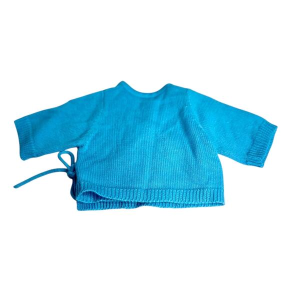 American Girl STARFLOWER Outfit SWEATER Wrap Knit Cardigan Sky Blue Embroidered - Picture 3 of 6